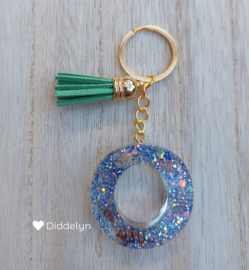 Letter O - Schelpen glitter ♡ groen kwastje