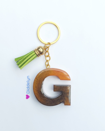 Letter G - Brons ♡ groen kwastje