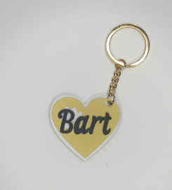 Hart sleutelhanger met naam