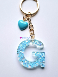 Letter G -  Aqua glitters ♡ Hartje