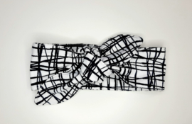 Knoop haarband klein - Zwart wit