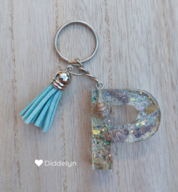 Letter P - Schelpen en glitters ♡ blauw kwastje