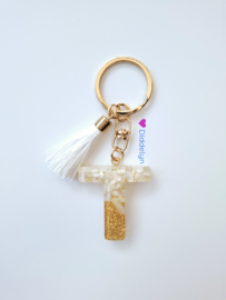 Letter T -  Wit met goud