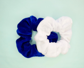 Set van 2 crunchies - wit & blauw