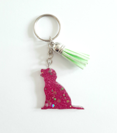 Golden Retriever klein  - Roze glitter