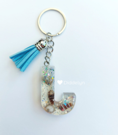 Letter J - Schelpen ♡ blauw kwastje
