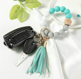 Sleutelhanger - Mint groen met grijs