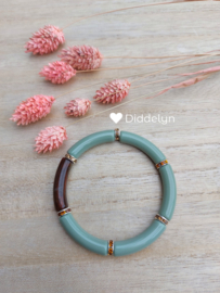 Tube armband ♡ Licht groen zilver