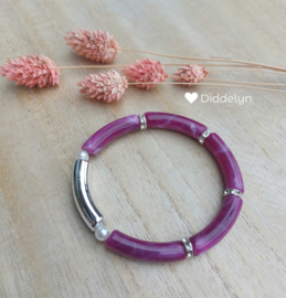 Tube armband ♡ Paars zilver