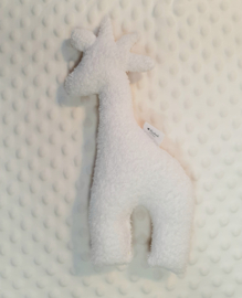 Knuffel giraffe - Oker geel met badstof