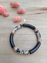 Tube armband ♡ Zwart Wit