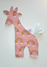 Speendoek Giraffe - Rainbow Baby Pink