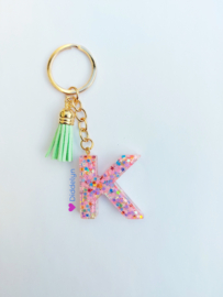 Letter K - Ster glitters ♡ mint kwastje