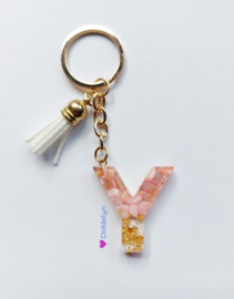 Letter Y -  Stone Roze ♡ wit kwastje