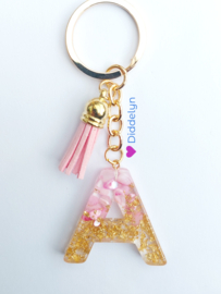 Letter A -  Stone Roze ♡ Roze kwastje