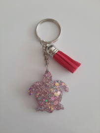 Sleutelhanger - Schilpad roze