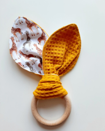 Bijtring knuffeldoek Raffies & oker