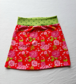 Rokje Bloemen Rood - Maat 92