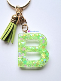 Letter B - Groen glitter ♡ groen