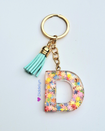 Letter D - Multicolor ♡ Mint groen kwastje