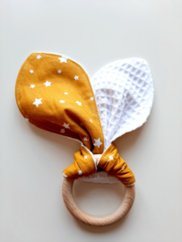 Bijtring knuffeldoek Oker Stars