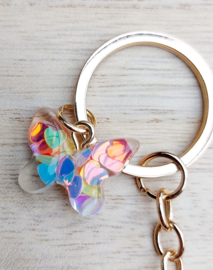 Letter B -  Multicolor hartjes ♡ vlinder