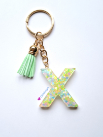 Letter X - Groen glitter ♡ Mint groen