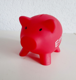 Spaarvarken met naam - rood