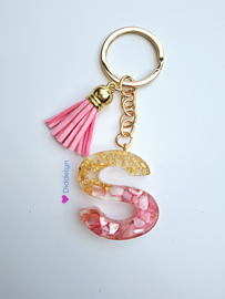 Letter S -  Stone Roze ♡ Roze kwastje