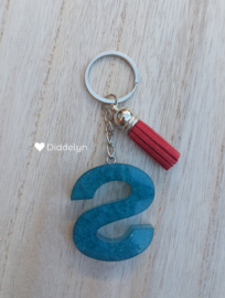 Letter S -  Blauw glitter