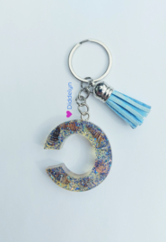 Letter C - Schelpen glitter ♡ blauw kwastje