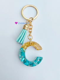 Letter C - Mint groen en goud ♡ mint kwastje