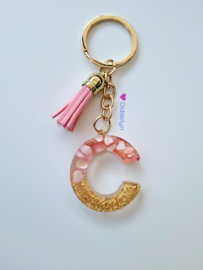 Letter C -  Stone Roze ♡ roze kwastje