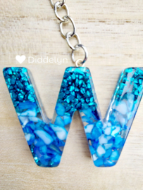 Letter W -  Blauw Stone