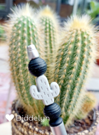 Pen zilver - Cactus Grijs ♡ zwart