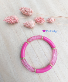 Tube armband ♡ Fuchsia roze