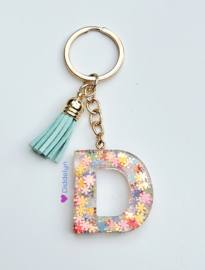 Letter D - Multicolor ♡ Mint groen kwastje