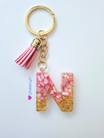 Letter N -  Stone Roze ♡ Roze kwastje