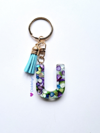 Letter U -  Multicolor Stone paars ♡ Aqua