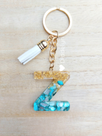 Letter Z - Mint groen en goud ♡ wit