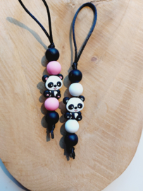 Jaszipper - Panda zwart roze