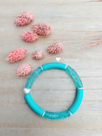 Tube armband ♡ Mint groen pearl