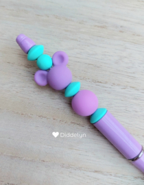 Pen paars - Mickey ♡ paars met mint