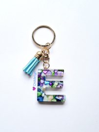 Letter E -  Multicolor Stone paars ♡ Aqua