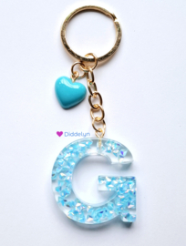 Letter G -  Aqua glitters ♡ Hartje