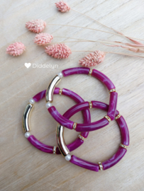 Tube armband ♡ Paars goud