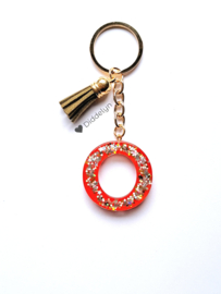 Letter O -  Rood met glitters