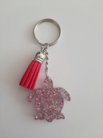 Sleutelhanger - Schilpad roze