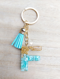Letter F - Mint groen en goud ♡ mint kwastje