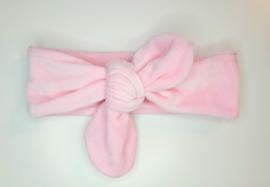 Knoop haarband groot - Pink velvet